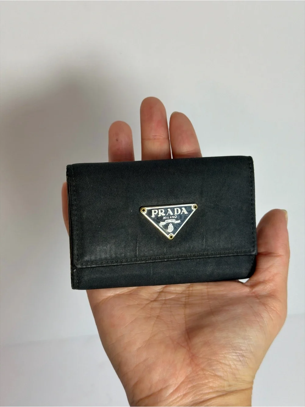 Prada Black Nylon Keyholder
